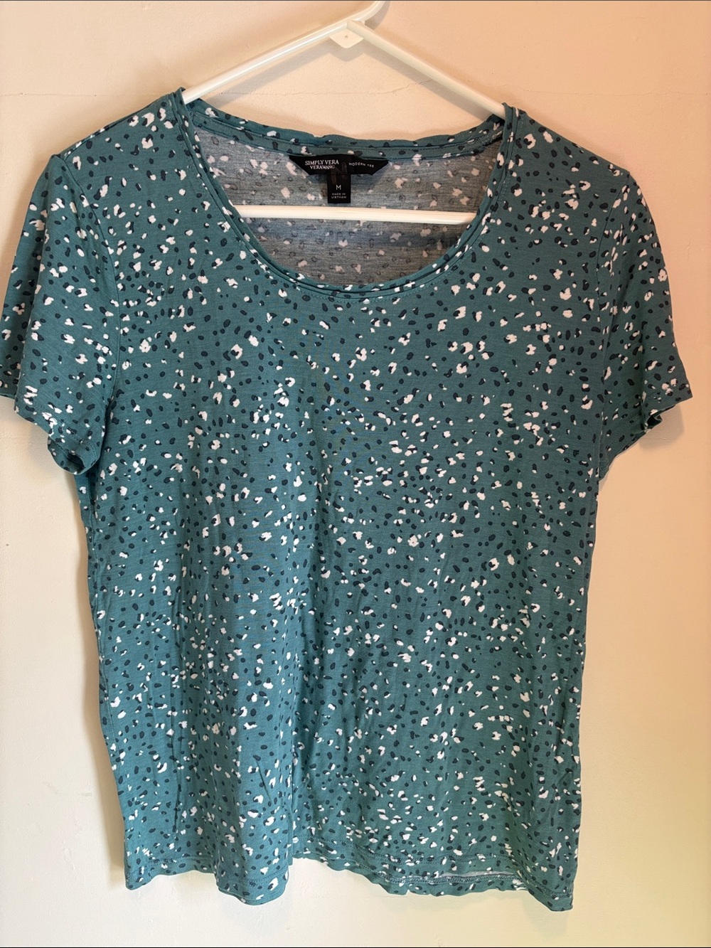 Simple Teal Flecked Short Sleeve Tee